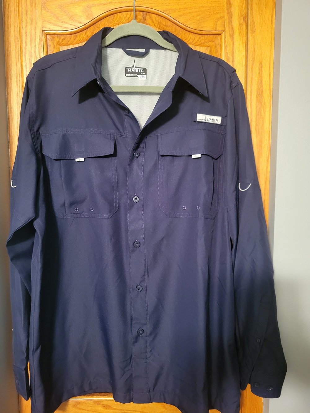 Habitat Men’s Navy Long-Sleeve Button-Down Shirt
